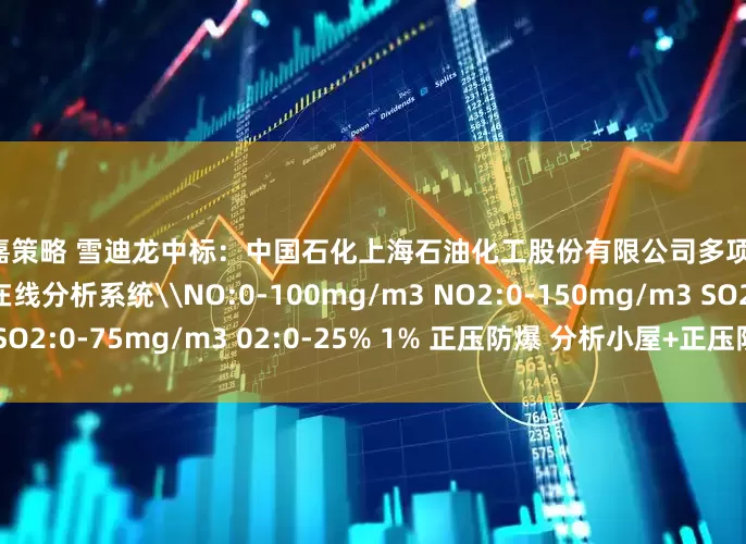 创嘉策略 雪迪龙中标：中国石化上海石油化工股份有限公司多项目，见明细CEMS烟气在线分析系统\NO:0-100mg/m3 NO2:0-150mg/m3 SO2:0-75mg/m3 02:0-25% 1% 正压防爆 分析小屋+正压防爆柜+采样系统+预处